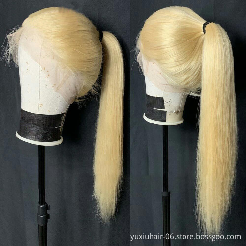 30 inch Blonde wigs human hair can be dyed braizlian virgini hair Transparent lace with baby hair wigs for black women